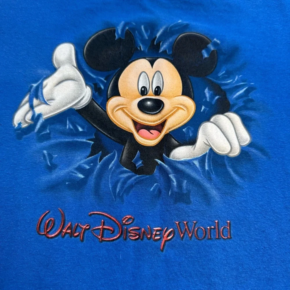 Vtg Youth S Walt Disneyworld Mickey Mouse T-Shirt Breakthrough Double Graphic L4